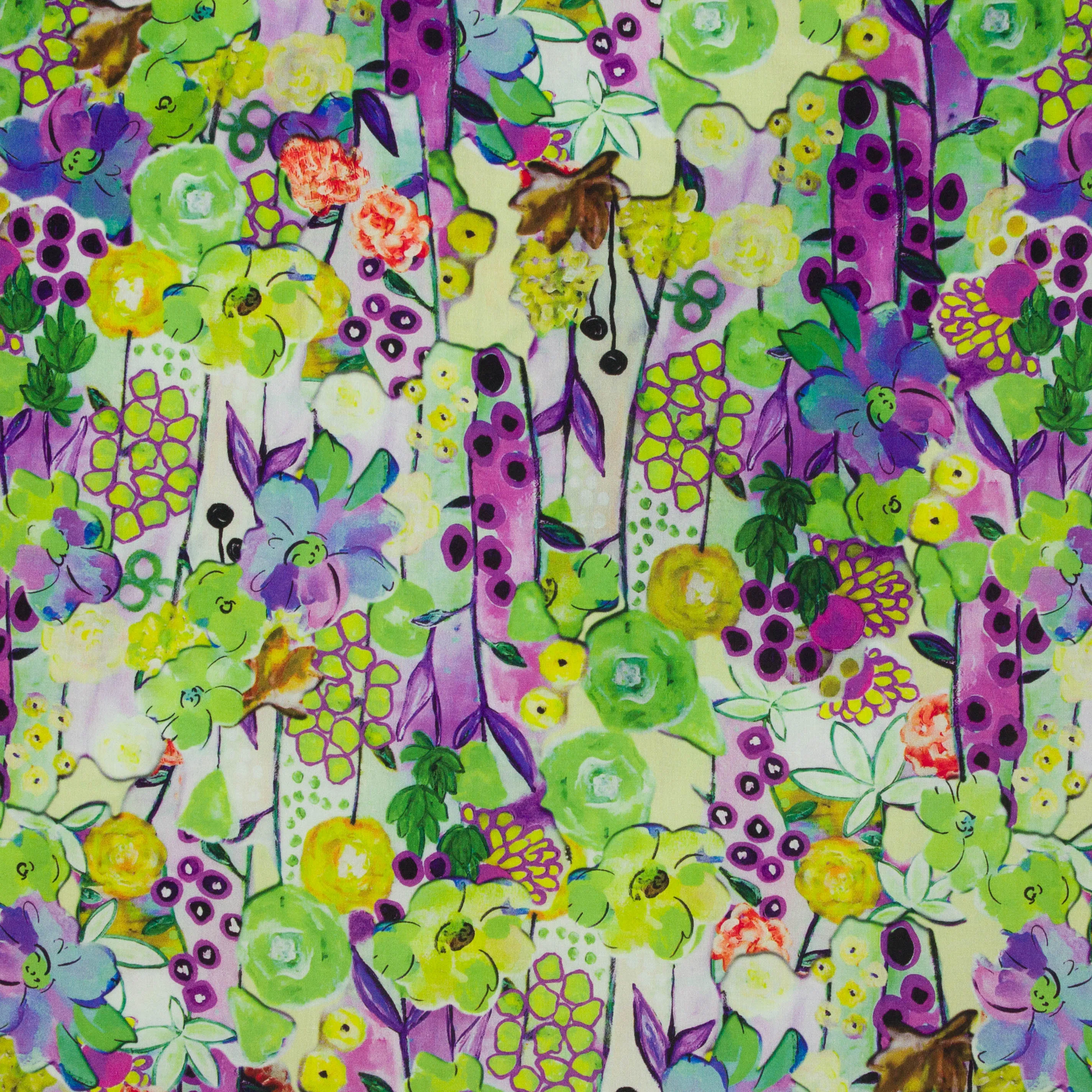 Viscose kleurrijke bloemen